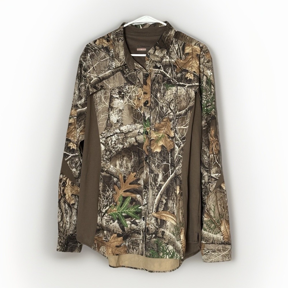 Magellan Outdoors Hunt Gear Realtree Edge Camo Shirt Mens‎ XXL Hunting Outdoor